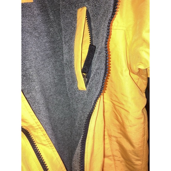 Abercrombie&Fitch Mens Yellow Fleece Lined Jacket Size Small Rare 1990s *Flaw